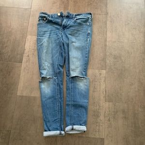 pacsun ripped blue stretch skinny jeans
